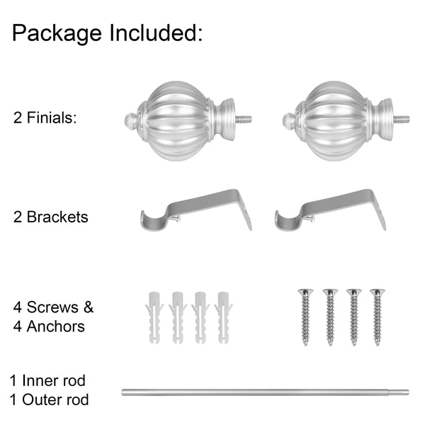 Loft97 D42XX Wall Mounted 3/4 Inch Curtain Rod - Curtain Rods For Windows, Adjustable Drapery Rods, Curtain Rods, Bedroom & Living Room Decorative Curtain Rods, Tapestry Poles