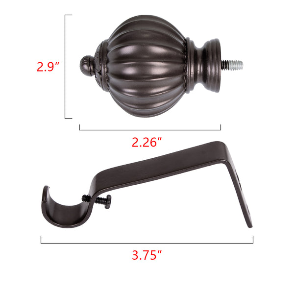 Loft97 D42XX Wall Mounted 3/4 Inch Curtain Rod - Curtain Rods For Windows, Adjustable Drapery Rods, Curtain Rods, Bedroom & Living Room Decorative Curtain Rods, Tapestry Poles