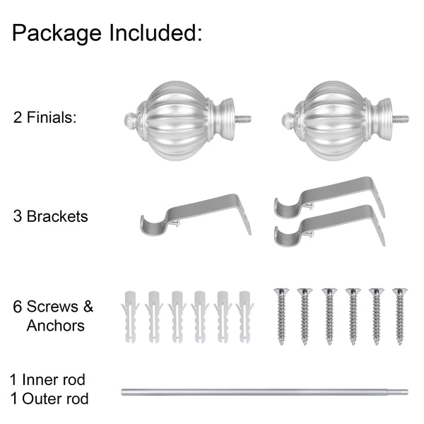 Loft97 D44XX Wall Mounted 3/4 Inch Curtain Rod - Curtain Rods For Windows 48 to 86 Inch, Adjustable Drapery Rods, Curtain Rods, Bedroom & Living Room Decorative Curtain Rods, Tapestry Poles 48"-86"