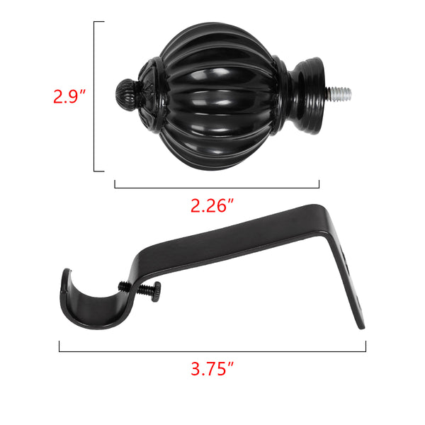 Loft97 D44XX Wall Mounted 3/4 Inch Curtain Rod - Curtain Rods For Windows 48 to 86 Inch, Adjustable Drapery Rods, Curtain Rods, Bedroom & Living Room Decorative Curtain Rods, Tapestry Poles 48"-86"