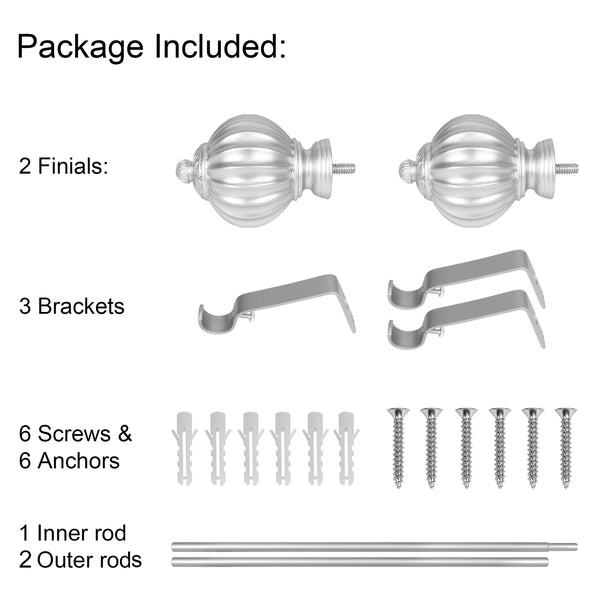 Loft97 D48XX Wall Mounted 3/4 Inch Curtain Rod - Curtain Rods For Windows 86 to 120 Inch, Adjustable Drapery Rods, Gold Curtain Rods, Bedroom & Living Room Decorative Curtain Rods, Tapestry Poles
