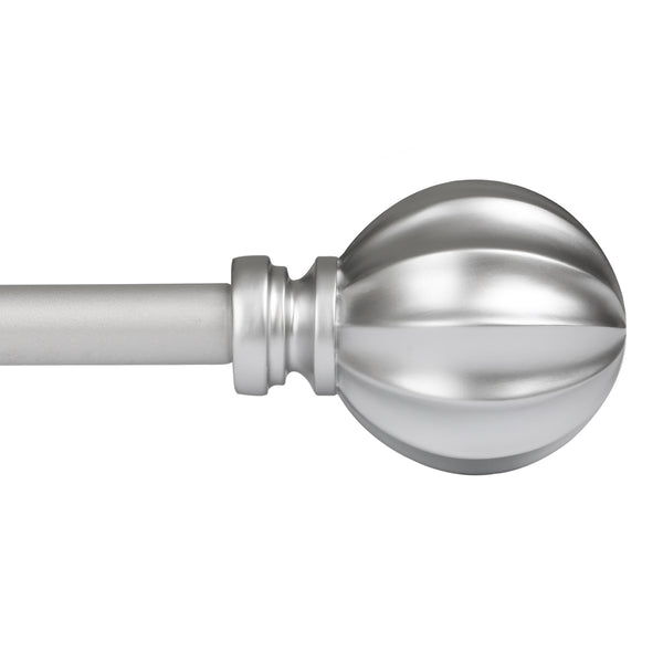 Loft97 D58N Wall Mounted 3/4 Inch Curtain Rod - Curtain Rods For Windows 86 to 120 Inch, Adjustable Drapery Rods, Nickel Curtain Rods, Bedroom & Living Room Decorative Curtain Rods, Tapestry Poles (Nickel, 86"-120")