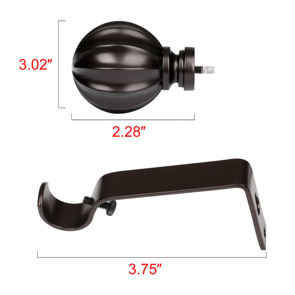 Loft97 D58XX Wall Mounted 3/4 Inch Curtain Rod - Curtain Rods For Windows 86 to 120 Inch, Adjustable Drapery Rods, Curtain Rods, Bedroom & Living Room Decorative Curtain Rods, Tapestry Poles