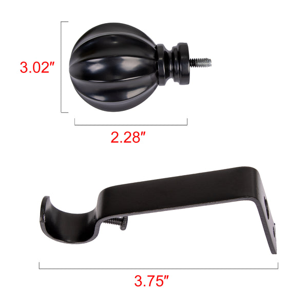 Loft97 D58XX Wall Mounted 3/4 Inch Curtain Rod - Curtain Rods For Windows 86 to 120 Inch, Adjustable Drapery Rods, Curtain Rods, Bedroom & Living Room Decorative Curtain Rods, Tapestry Poles