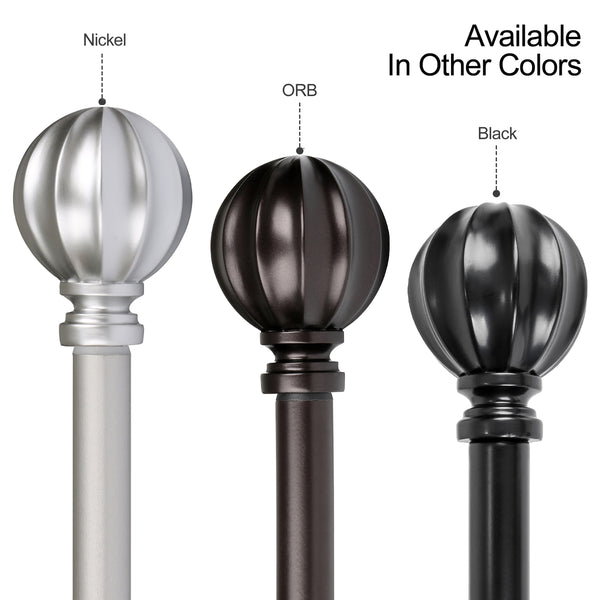 Loft97 D58N Wall Mounted 3/4 Inch Curtain Rod - Curtain Rods For Windows 86 to 120 Inch, Adjustable Drapery Rods, Nickel Curtain Rods, Bedroom & Living Room Decorative Curtain Rods, Tapestry Poles (Nickel, 86"-120")