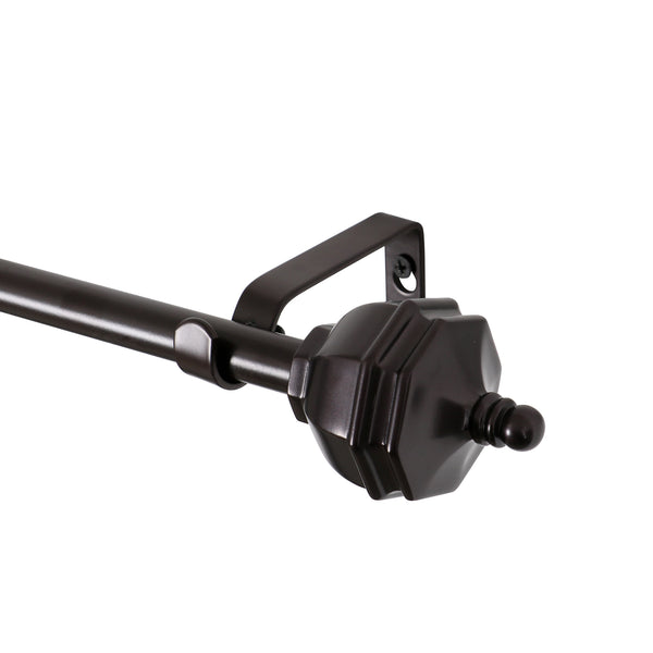 Loft97 D62RB Curtain Rod with Decorative Urn Finial, 28-48", Bronze