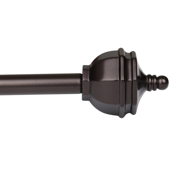 Loft97 D64RB Curtain Rod with Decorative Urn Finial, 48-86", Bronze