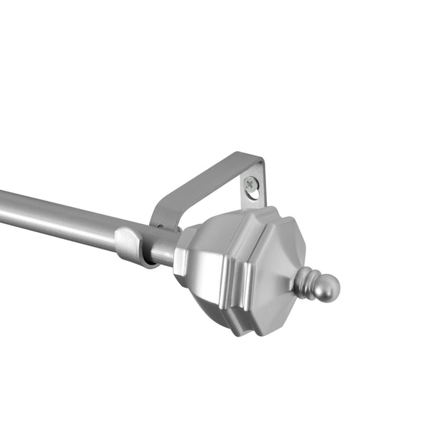 Loft97 D68N Curtain Rod with Decorative Urn Finial, 86-120", Nickel