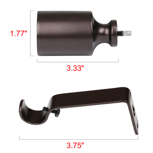 Loft97 D72RB Wall Mounted 3/4 Inch Curtain Rod - Curtain Rods For Windows 28 to 48 Inch, Adjustable Drapery Rods, Oil rubbed bronze Curtain Rods, Bedroom & Living Room Decorative Curtain Rods, Tapestry Poles (Oil rubbed bronze, 28"-48")