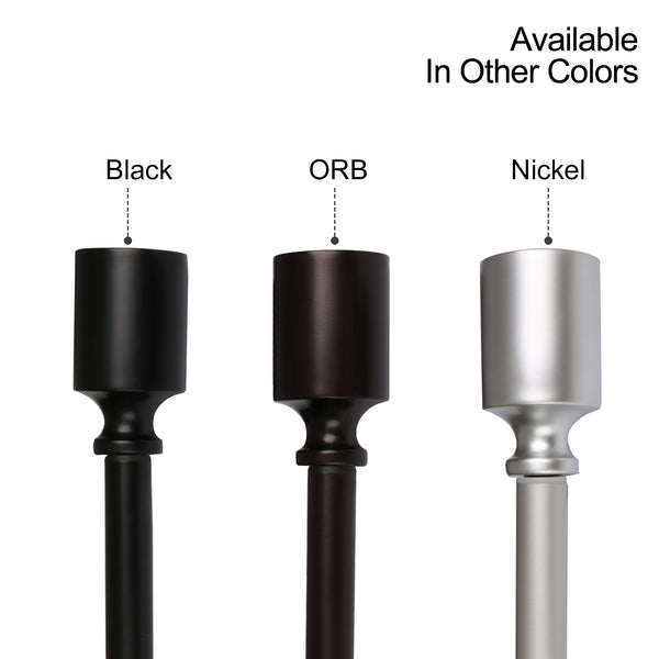 Loft97 D72RB Wall Mounted 3/4 Inch Curtain Rod - Curtain Rods For Windows 28 to 48 Inch, Adjustable Drapery Rods, Oil rubbed bronze Curtain Rods, Bedroom & Living Room Decorative Curtain Rods, Tapestry Poles (Oil rubbed bronze, 28"-48")
