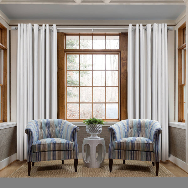 Loft97 D74N Wall Mounted 3/4 Inch Curtain Rod - Curtain Rods For Windows 48 to 86 Inch, Adjustable Drapery Rods, Curtain Rods, Bedroom & Living Room Decorative Curtain Rods, Tapestry Poles, Nickel
