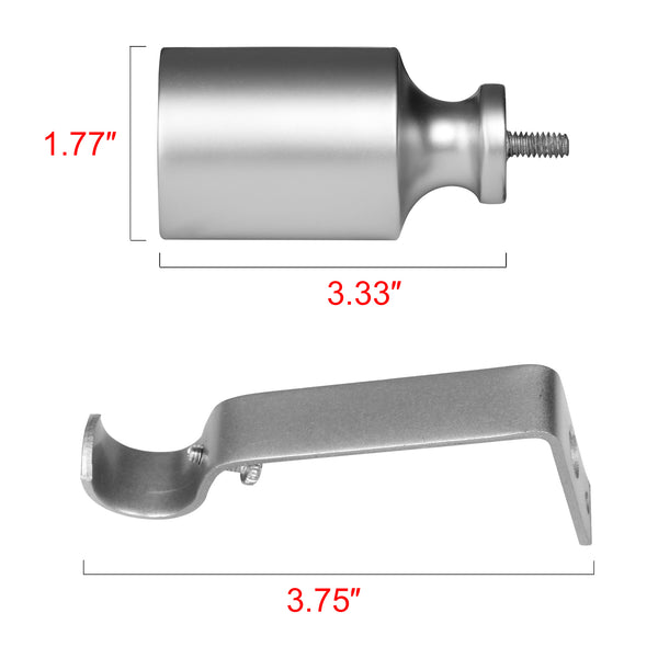 Loft97 D78N Wall Mounted 3/4 Inch Curtain Rod - Curtain Rods For Windows 86 to 120 Inch, Adjustable Drapery Rods, Curtain Rods, Bedroom & Living Room Decorative Curtain Rods, Tapestry Poles, Nickel