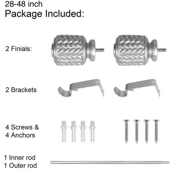 LOFT97 D8XX Wall Mounted 3/4 Inch 3/4 Inch Curtain Rod - Curtain Rods For Windows, Adjustable Drapery Rods, Curtain Rods, Bedroom & Living Room Decorative Curtain Rods, Tapestry Poles