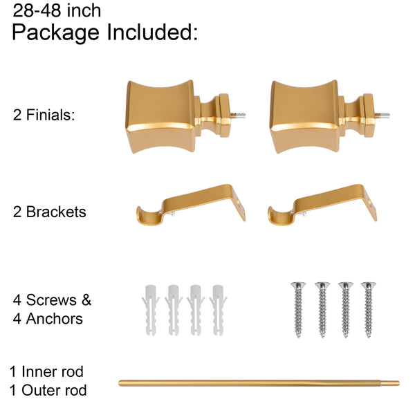 LOT97 D9XX Wall Mounted 3/4 Inch Curtain Rod - Curtain Rods For Windows, Adjustable Drapery Rods, Curtain Rods, Bedroom & Living Room Decorative Curtain Rods, Tapestry Poles