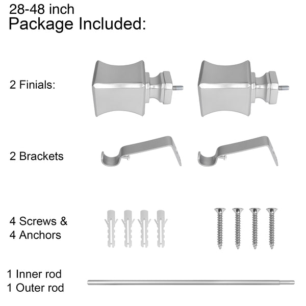 LOT97 D9XX Wall Mounted 3/4 Inch Curtain Rod - Curtain Rods For Windows, Adjustable Drapery Rods, Curtain Rods, Bedroom & Living Room Decorative Curtain Rods, Tapestry Poles