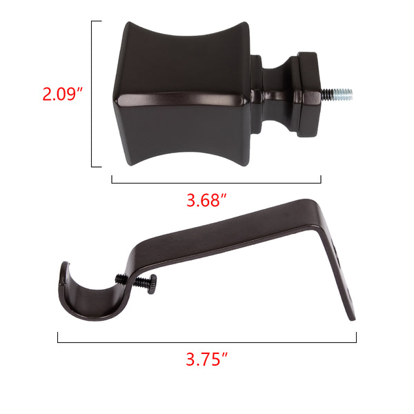 LOT97 D9XX Wall Mounted 3/4 Inch Curtain Rod - Curtain Rods For Windows, Adjustable Drapery Rods, Curtain Rods, Bedroom & Living Room Decorative Curtain Rods, Tapestry Poles