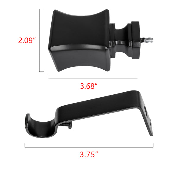 LOT97 D9XX Wall Mounted 3/4 Inch Curtain Rod - Curtain Rods For Windows, Adjustable Drapery Rods, Curtain Rods, Bedroom & Living Room Decorative Curtain Rods, Tapestry Poles