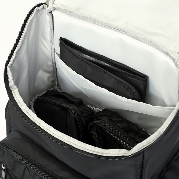 Loft97 Textured Baby Diaper Bag, Waterproof with Changing Mat, Pockets, and Insulated Pouch, Black