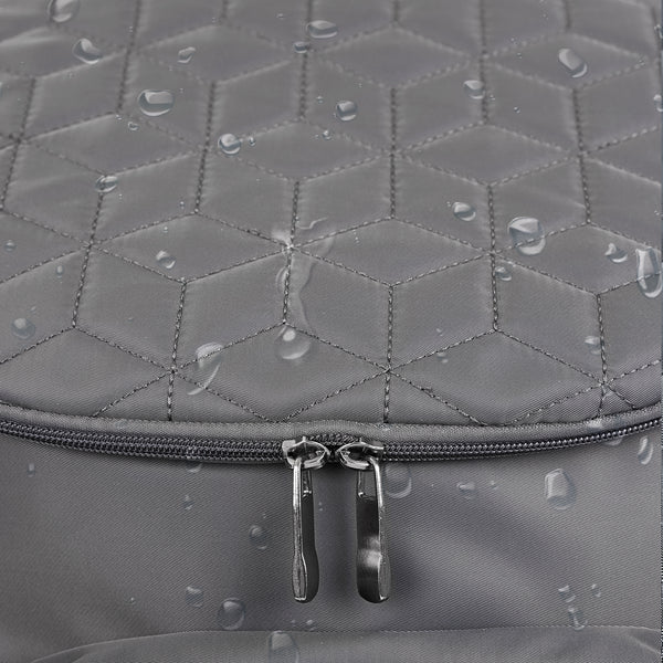 Loft97 Textured Baby Diaper Bag, Waterproof with Changing Mat, Pockets, and Insulated Pouch, Gray