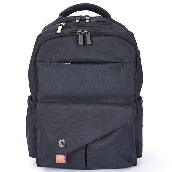 Loft97 Waterproof Baby Diaper Bag with Changing Mat, Pockets, and Stroller Straps, Black