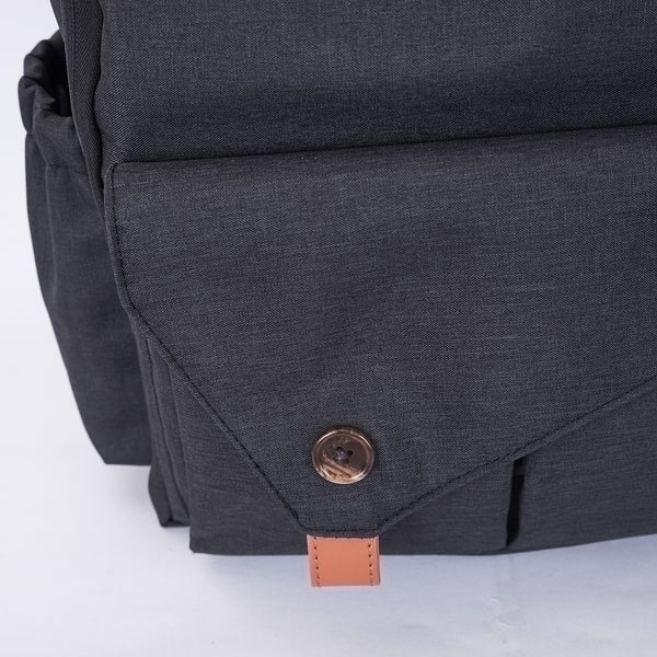 Loft97 Waterproof Baby Diaper Bag with Changing Mat, Pockets, and Stroller Straps, Black