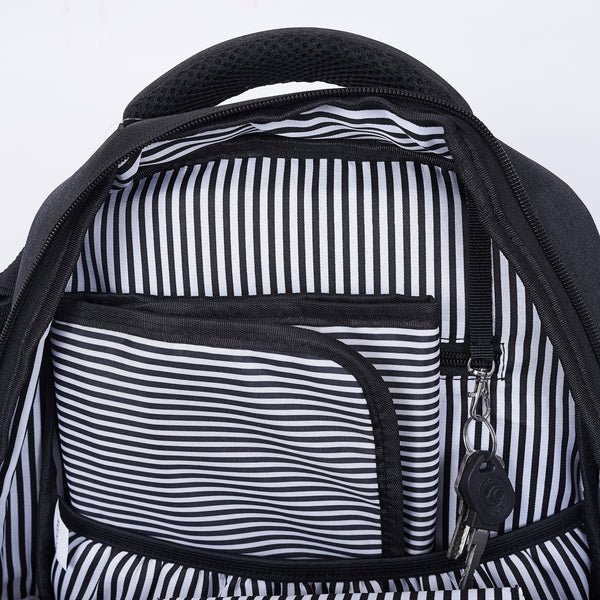 Loft97 Waterproof Baby Diaper Bag with Changing Mat, Pockets, and Stroller Straps, Black