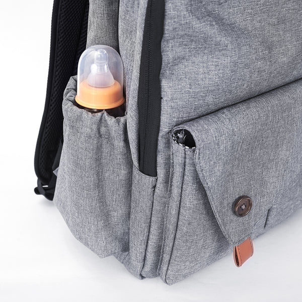 Loft97 Waterproof Baby Diaper Bag with Changing Mat, Pockets, and Stroller Straps, Gray