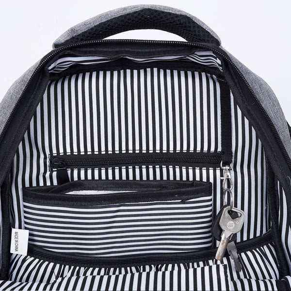 Loft97 Waterproof Baby Diaper Bag with Changing Mat, Pockets, and Stroller Straps, Gray