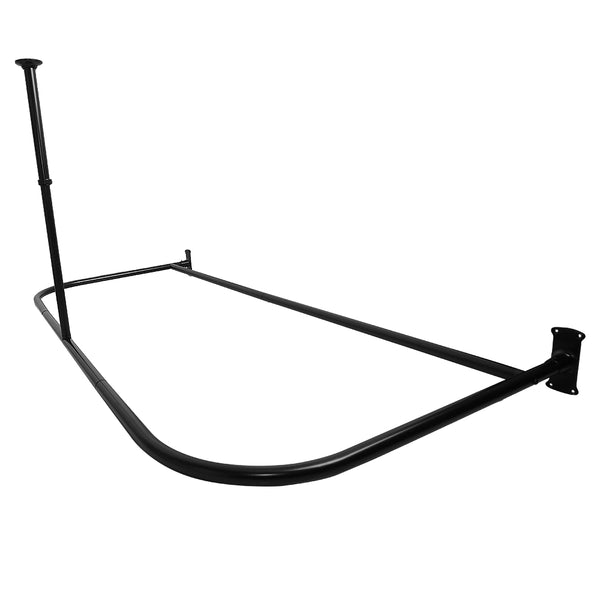 Loft97 DR1XX Rustproof Wall Mounted Aluminum D-shape Shower Rod With Ceiling Support for Freestanding Tubs, 60 Inch Large Size by 25 Inch