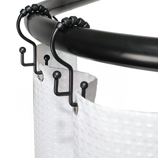 Loft97 DR1XX Rustproof Wall Mounted Aluminum D-shape Shower Rod With Ceiling Support for Freestanding Tubs, 60 Inch Large Size by 25 Inch