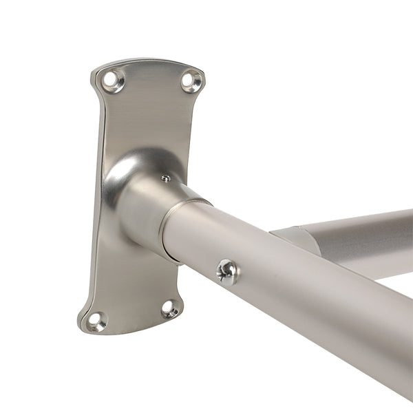 Loft97 DR1XX Rustproof Wall Mounted Aluminum D-shape Shower Rod With Ceiling Support for Freestanding Tubs, 60 Inch Large Size by 25 Inch