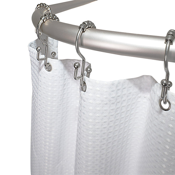 Loft97 DR1XX Rustproof Wall Mounted Aluminum D-shape Shower Rod With Ceiling Support for Freestanding Tubs, 60 Inch Large Size by 25 Inch
