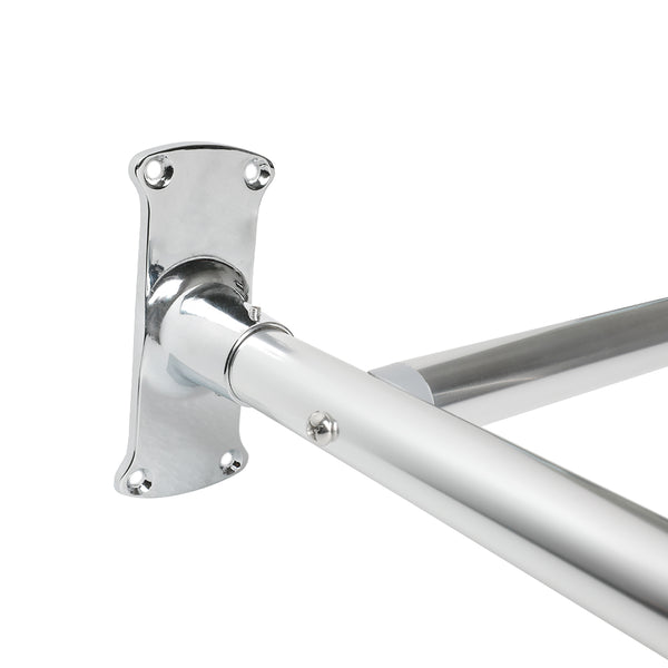 Loft97 DR1XX Rustproof Wall Mounted Aluminum D-shape Shower Rod With Ceiling Support for Freestanding Tubs, 60 Inch Large Size by 25 Inch