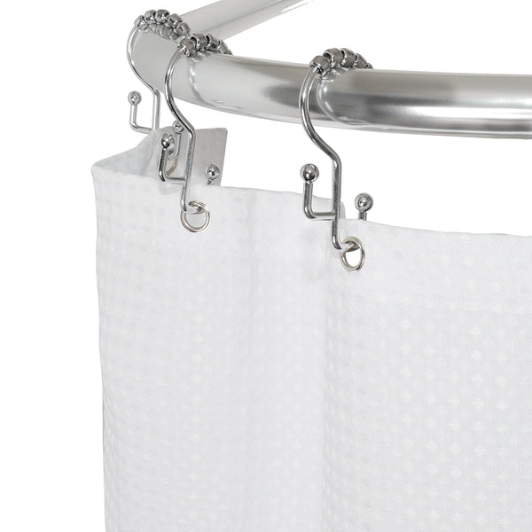 Loft97 DR1XX Rustproof Wall Mounted Aluminum D-shape Shower Rod With Ceiling Support for Freestanding Tubs, 60 Inch Large Size by 25 Inch