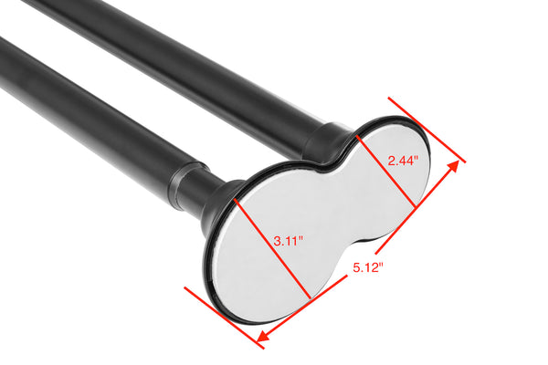 Loft97 DS1XX Adjustable 72-Inch Double Shower Curtain Tension Rods - Rust-Proof Aluminum with  Rubber End Cap, Easy Installation - Extendable, Ideal for Bathroom, Retractable, Wall-to-Wall - No Drilling