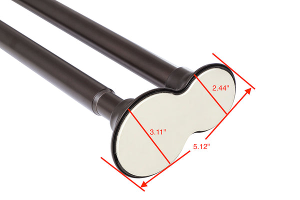 Loft97 DS1XX Adjustable 72-Inch Double Shower Curtain Tension Rods - Rust-Proof Aluminum with  Rubber End Cap, Easy Installation - Extendable, Ideal for Bathroom, Retractable, Wall-to-Wall - No Drilling