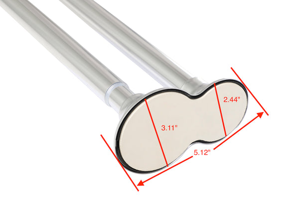Loft97 DS1XX Adjustable 72-Inch Double Shower Curtain Tension Rods - Rust-Proof Aluminum with  Rubber End Cap, Easy Installation - Extendable, Ideal for Bathroom, Retractable, Wall-to-Wall - No Drilling
