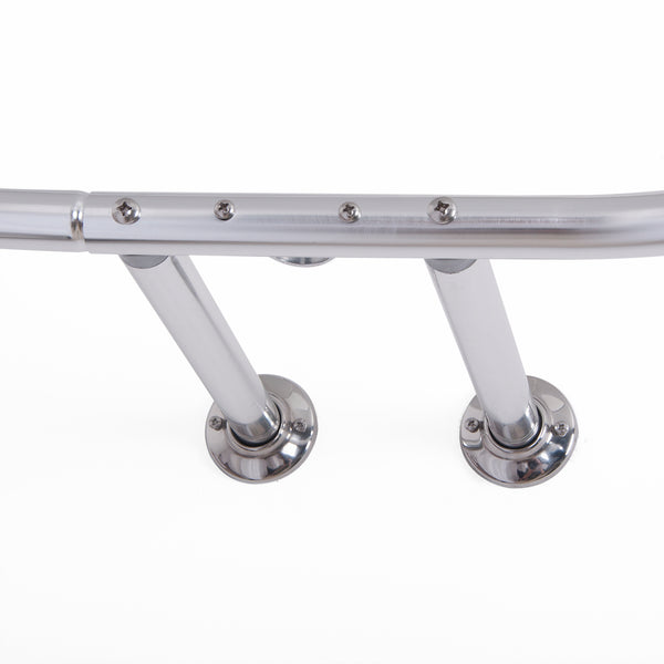 Loft97 HP1XX & HP2XX Rustproof Wall Mounted Aluminum Hoop Shower Rod With Ceiling Support for Clawfoot Tub, 54 Inch Extra Large Size by 26 Inch