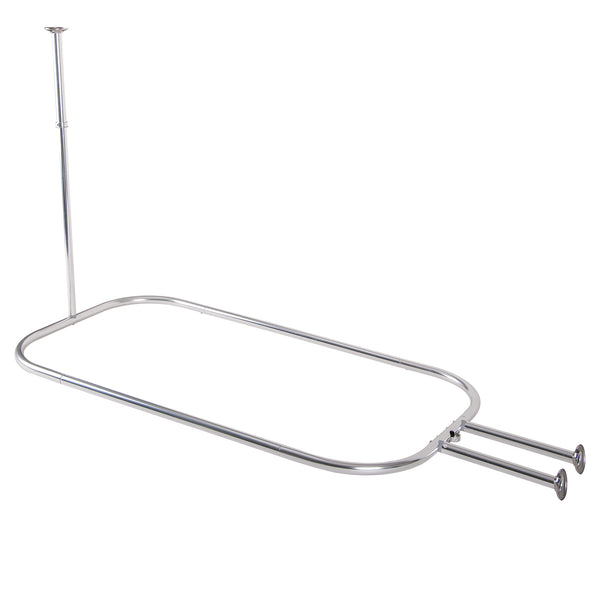 Loft97 HP1XX & HP2XX Rustproof Wall Mounted Aluminum Hoop Shower Rod With Ceiling Support for Clawfoot Tub, 54 Inch Extra Large Size by 26 Inch