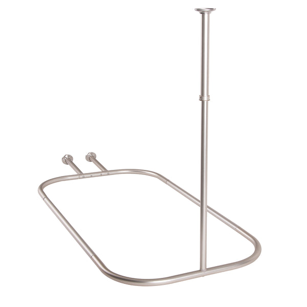 Loft97 HP1XX & HP2XX Rustproof Wall Mounted Aluminum Hoop Shower Rod With Ceiling Support for Clawfoot Tub, 54 Inch Extra Large Size by 26 Inch
