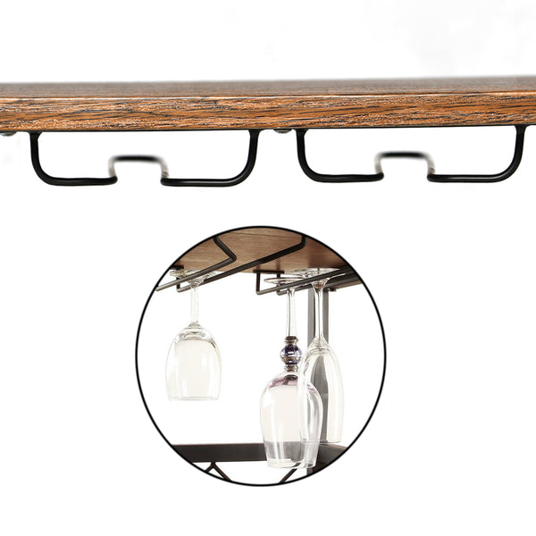 Loft97 FT71WD Rustic, Industrial Bar Cart with Removable Top Tray and Wine Bottle Holder, Space Saving Design