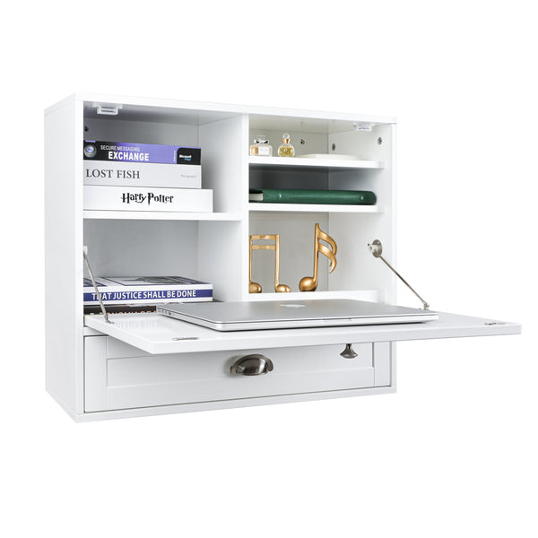 Loft97 FT73WW Space Saving Wall Mount Laptop Desk, White