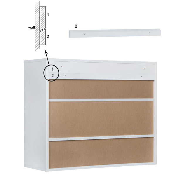 Loft97 FT73WW Space Saving Wall Mount Laptop Desk, White