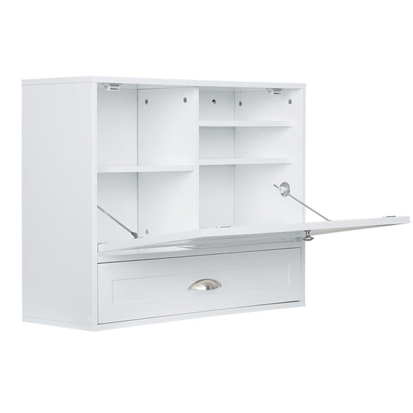 Loft97 FT73WW Space Saving Wall Mount Laptop Desk, White