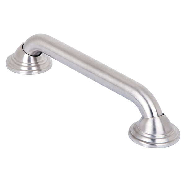 Loft97 GB12BN Decorative Shower Grab Bar - 12" Brushed Nickel Bathroom Grab Bars for Seniors - Non-Slip Bathroom and Household Handicap Safety Bar, Bathroom Bars for Elderly, Wall Handle Secure Grip, & Home Care Accessories