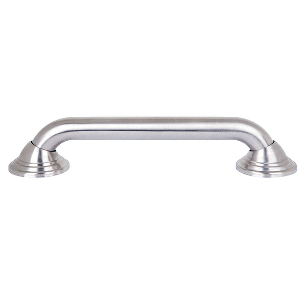Loft97 GB12BN Decorative Shower Grab Bar - 12" Brushed Nickel Bathroom Grab Bars for Seniors - Non-Slip Bathroom and Household Handicap Safety Bar, Bathroom Bars for Elderly, Wall Handle Secure Grip, & Home Care Accessories