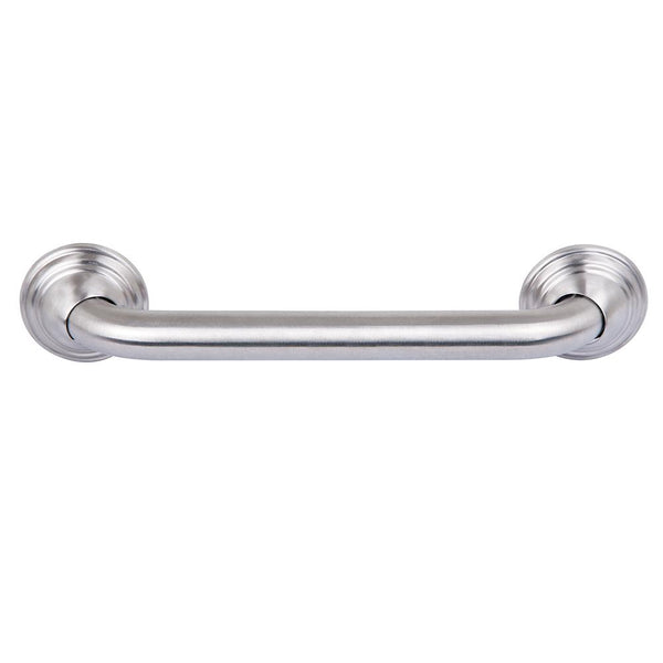 Loft97 GB12BN Decorative Shower Grab Bar - 12" Brushed Nickel Bathroom Grab Bars for Seniors - Non-Slip Bathroom and Household Handicap Safety Bar, Bathroom Bars for Elderly, Wall Handle Secure Grip, & Home Care Accessories