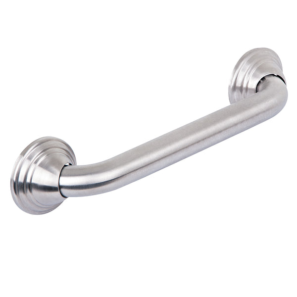 Loft97 GB12BN Decorative Shower Grab Bar - 12" Brushed Nickel Bathroom Grab Bars for Seniors - Non-Slip Bathroom and Household Handicap Safety Bar, Bathroom Bars for Elderly, Wall Handle Secure Grip, & Home Care Accessories