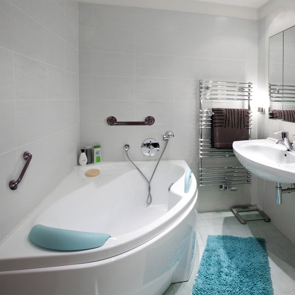 Loft97 GB12RB Decorative Shower Grab Bar - 12" Oil Rubbed Bronze Bathroom Grab Bars for Seniors - Non-Slip Bathroom and Household Handicap Safety Bar, Bathroom Bars for Elderly, Wall Handle Secure Grip, & Home Care Accessories