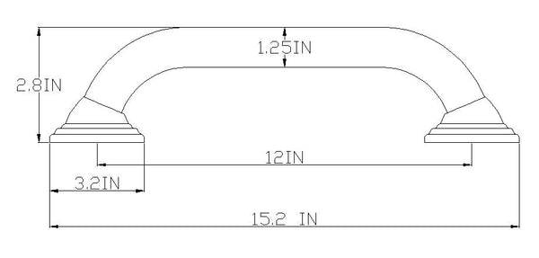 Loft97 GB12RB Decorative Shower Grab Bar - 12" Oil Rubbed Bronze Bathroom Grab Bars for Seniors - Non-Slip Bathroom and Household Handicap Safety Bar, Bathroom Bars for Elderly, Wall Handle Secure Grip, & Home Care Accessories